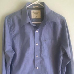 Men's blue stripe button down shirt